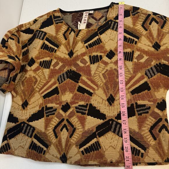 Dolan Geometric Patterned Crop Top - Orange and Black - Picture 10 of 11